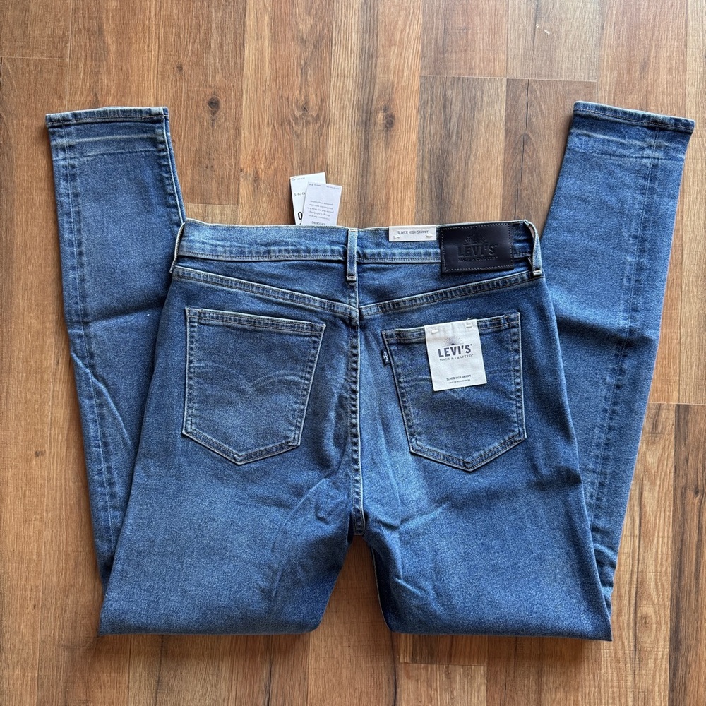 Levi's Made and Crafted Silver High Skinny Jeans - Blue